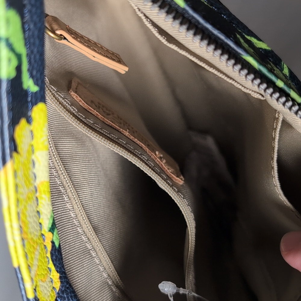 American Leather Co Green & Yellow Floral Thin Crossbody Bag - Picture 7 of 13